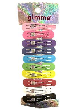 14pc Gimme Multicolor Snap Hair Clips Set Women+Girls Durable Metal All Day Wear
